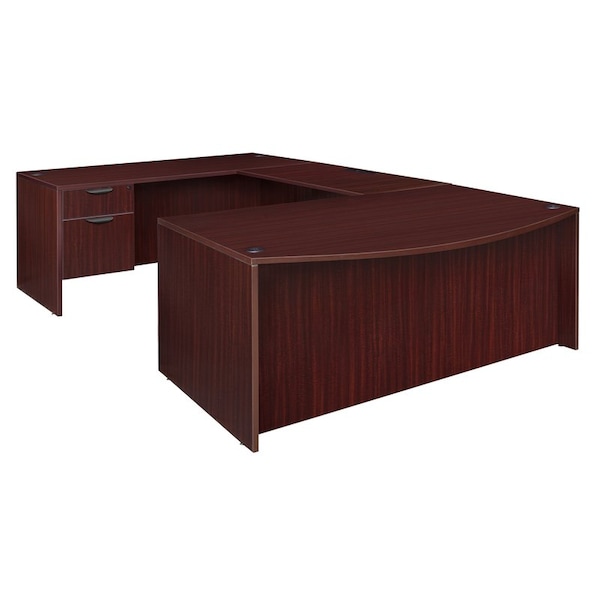Regency Pedestal Desk Legacy 71" Bow Front Single Pedestal U-D, Mahogany LUDBFSP7135MH - main